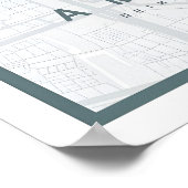 Amsterdam Map Print 8 COLOURS AVAILABLE Amsterdam ポスター (角)