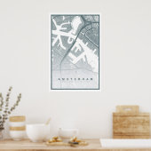 Amsterdam Map Print 8 COLOURS AVAILABLE Amsterdam ポスター (キッチン)