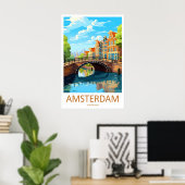 Amsterdam National Ski Vintage Travel Poster Park ポスター (ホームオフィス)