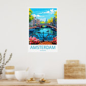 Amsterdam National SkiVintage Travel Poster Park ポスター (キッチン)