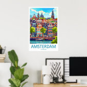 Amsterdam National Travel Poster Park Ski Vintage ポスター (ホームオフィス)