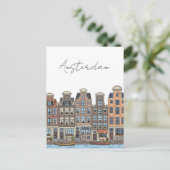 Amsterdam Netherlands Illustration ポストカード (スタンド正面)