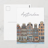 Amsterdam Netherlands Illustration ポストカード (正面/裏面)