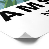 Amsterdam Netherlands Travel Bicycles Tulip ポスター (角)