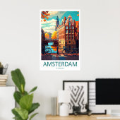 Amsterdam Netherlands Travel Poster Park National ポスター (ホームオフィス)