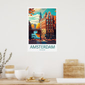 Amsterdam Netherlands Travel Poster Park National ポスター (キッチン)