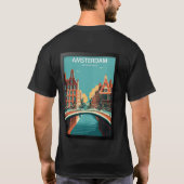 Amsterdam Netherlands Travel Poster Tシャツ (裏面)