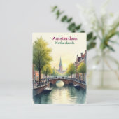 Amsterdam Netherlands Vintage Famous Travel ポストカード (スタンド正面)
