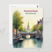Amsterdam Netherlands Vintage Famous Travel ポストカード (正面/裏面)
