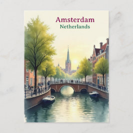 Amsterdam Netherlands Vintage Famous Travel ポストカード