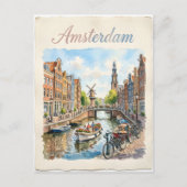 Amsterdam Netherlands watercolor ポストカード (正面)