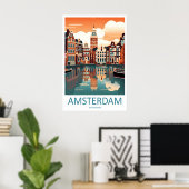 Amsterdam Park Poster Travel Vintage Ski National ポスター (ホームオフィス)