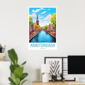 Amsterdam Park Ski Vintage Travel Poster National ポスター (ホームオフィス)