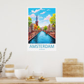 Amsterdam Park Ski Vintage Travel Poster National ポスター (キッチン)