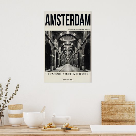 Amsterdam Passage Poster - Architectural Corridor ポスター (キッチン)