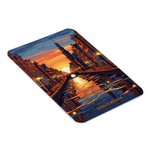 Amsterdam Postcard Holland Vintage Travel マグネット (右側)