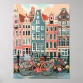 Amsterdam Print Amsterdam Illustration Amsterdam  ポスター (正面)