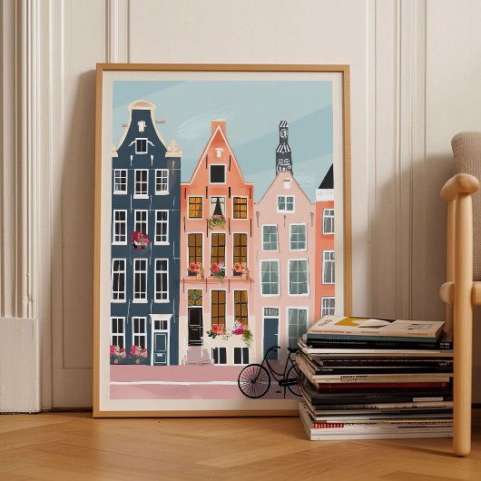 Amsterdam Print Amsterdam Illustration Amsterdam  ポスター