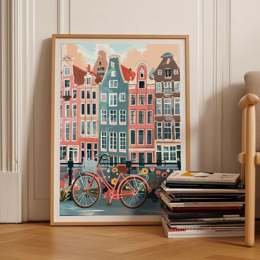 Amsterdam Print Amsterdam Illustration Amsterdam  ポスター