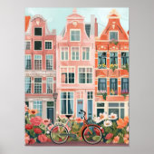 Amsterdam Print Amsterdam Illustration Amsterdam ポスター (正面)