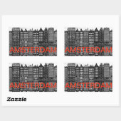 Amsterdam steden koffer sticker 長方形シール (シート)