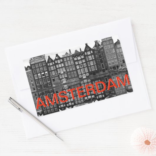 Amsterdam steden koffer sticker 長方形シール (封筒)