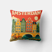 Amsterdam Throw Pillow Canal Houses クッション (裏面)