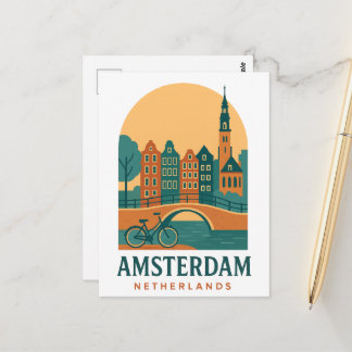 Amsterdam Travel Postcard - Vintage Dutch City ポストカード