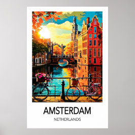 Amsterdam Travel Poster ポスター