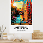 Amsterdam Travel Poster ポスター (キッチン)