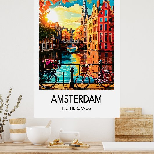 Amsterdam Travel Poster ポスター (キッチン)