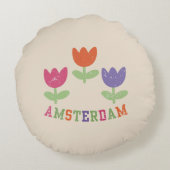 Amsterdam Tulips ラウンドクッション (裏面)