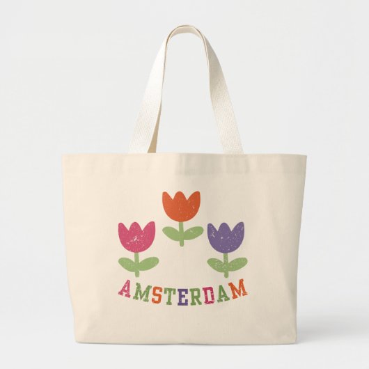 Amsterdam Tulips ラージトートバッグ (正面)
