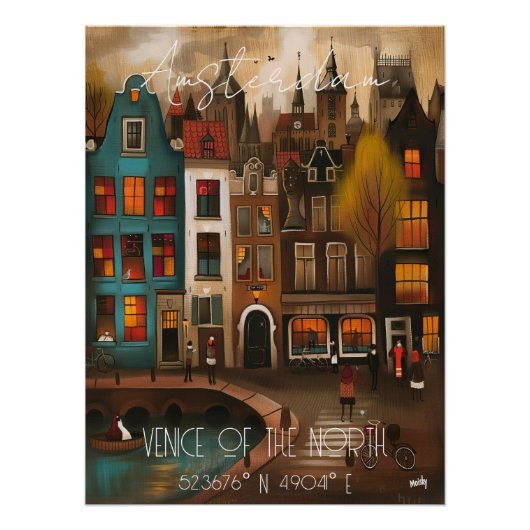 Amsterdam: Venice of the North - Whimsical Art ポスター (正面)