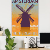 Amsterdam vintage poster ポスター (ホームオフィス)