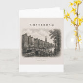 Amsterdam | Vintage Travel City Design カード (黄色い花)