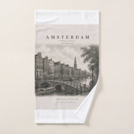 Amsterdam | Vintage Travel City Design ハンドタオル
