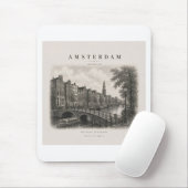 Amsterdam | Vintage Travel City Design マウスパッド (マウス)