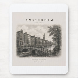 Amsterdam | Vintage Travel City Design マウスパッド