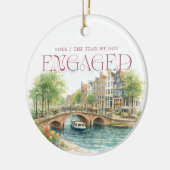 Amsterdam Watercolor Engagement Photo セラミックオーナメント (左)