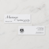AMTAのマッサージの文字 スキニー名刺 (正面/裏面)