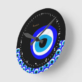 Amulet & Evil Eye Talisman, Turkish / Arabic ラウンド壁時計 (傾斜)