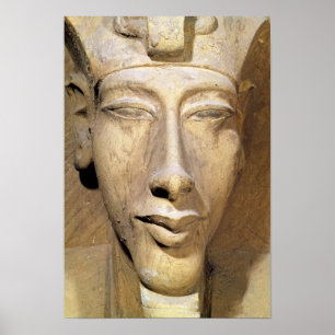 Amunの寺院 からのAmenophis IVのバスト ポスター