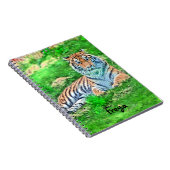 Amur Tiger in green Spiralノートブック ノートブック (右側)