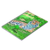 Amur Tiger in green Spiralノートブック ノートブック (左側)