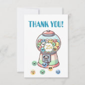 Amusing Adorable Gumball Machine, Personalized Kid サンキューカード (正面)