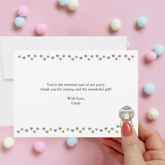 Amusing Adorable Gumball Machine, Personalized Kid サンキューカード