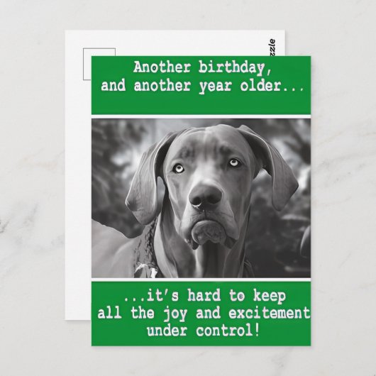 Amusing Customized Dog Photo Birthday Card ポストカード (正面/裏面)