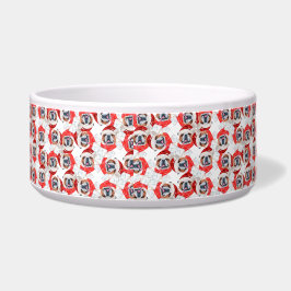 Amusing English Bulldog Christmas Design ボウル