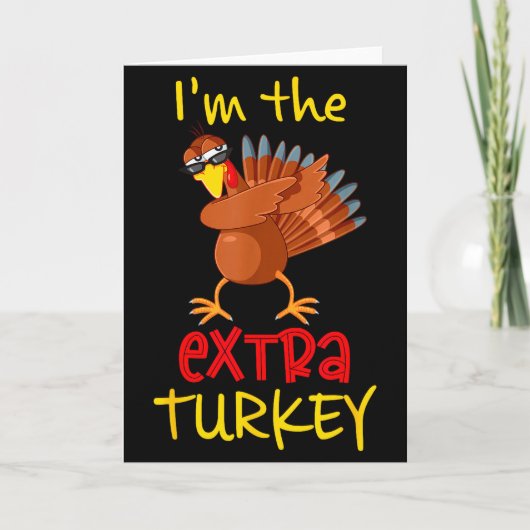 Amusing Extra Turkey Turkey Day Family Group Thank カード (正面)